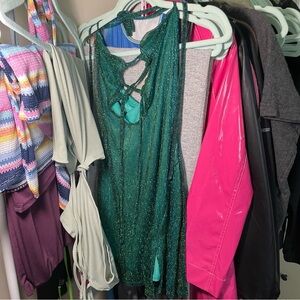 green + blue size xs/small shimmery mini dress